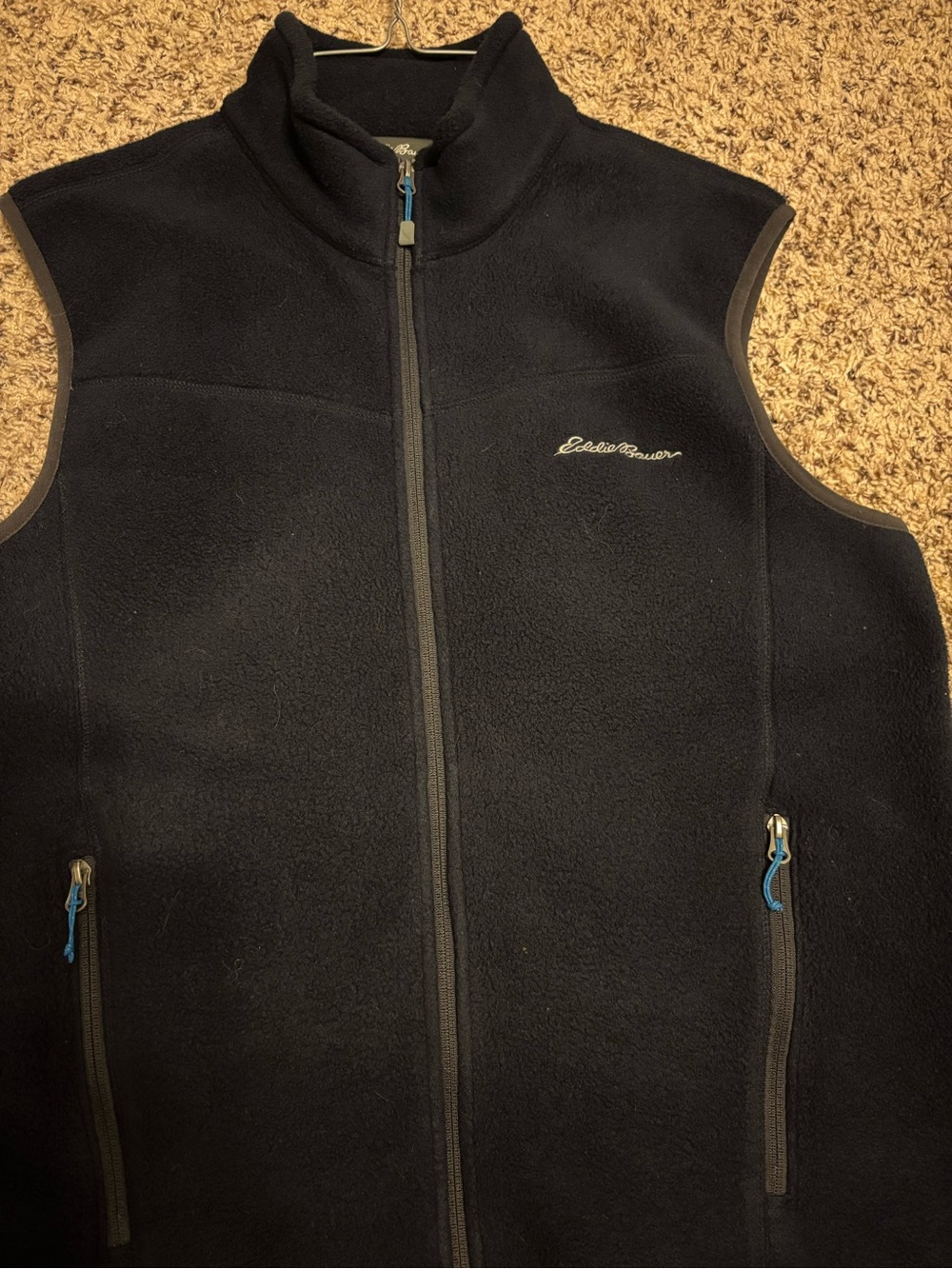 Eddie Bauer Black Full-Zip Fleece Vest
